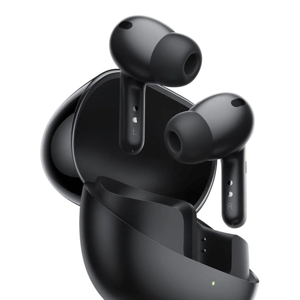 User wearing Xiaomi Redmi Buds 4 Pro with ANC mode activated